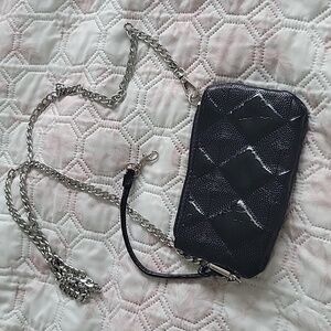 Amazon Black Quilted Wristlet with Chain